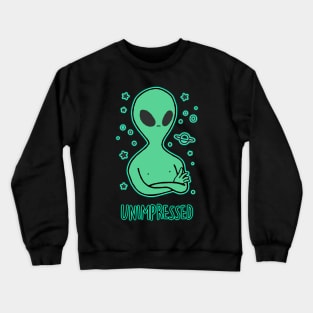 Unimpressed Alien Thinks Humans Suck Crewneck Sweatshirt